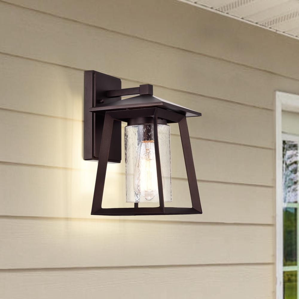 CHLOE Lighting RUSSELL Transitional 1 Light Oil Rubbed Bronze Outdoor Wall Sconce 11" Height. Picture 9