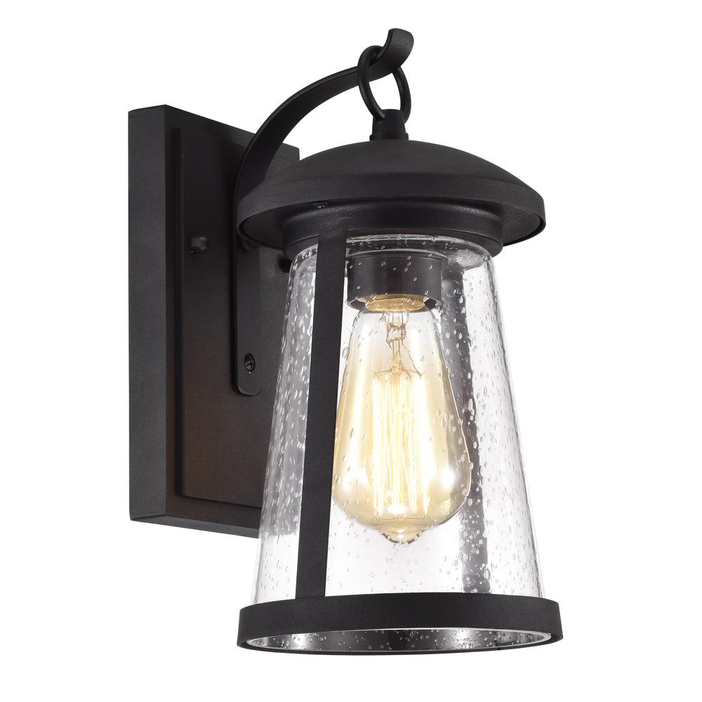 CHLOE Lighting FREYA Transitional 1 Light Textured Black Outdoor Wall Sconce 11" Height. Picture 1