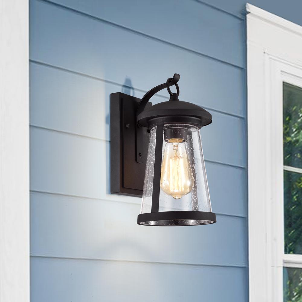 CHLOE Lighting FREYA Transitional 1 Light Textured Black Outdoor Wall Sconce 11" Height. Picture 10