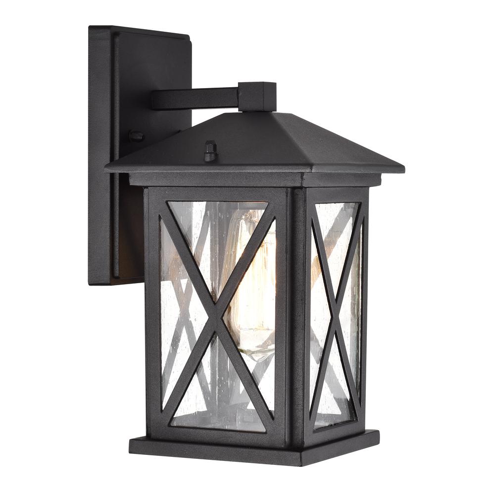 CHLOE Lighting VINCENT Transitional 1 Light Textured Black Outdoor Wall Sconce 12" Height. Picture 1