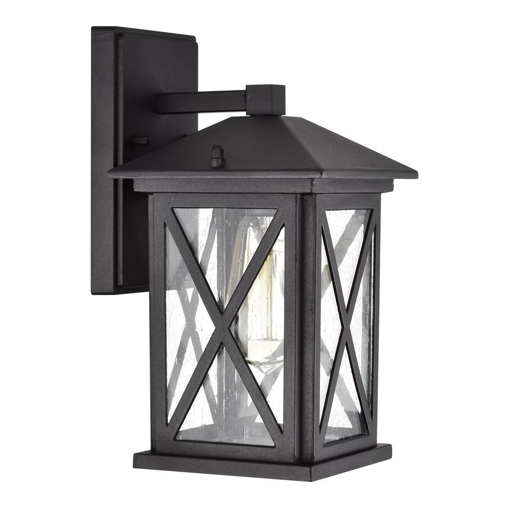CHLOE Lighting VINCENT Transitional 1 Light Textured Black Outdoor Wall Sconce 12" Height. Picture 2