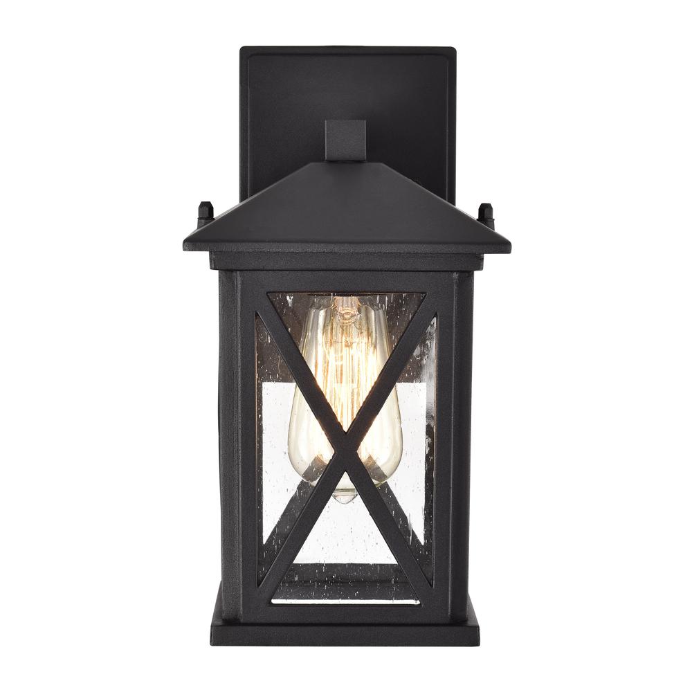 CHLOE Lighting VINCENT Transitional 1 Light Textured Black Outdoor Wall Sconce 12" Height. Picture 4