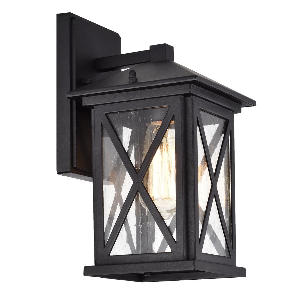 CHLOE Lighting VINCENT Transitional 1 Light Textured Black Outdoor Wall Sconce 12" Height. Picture 3
