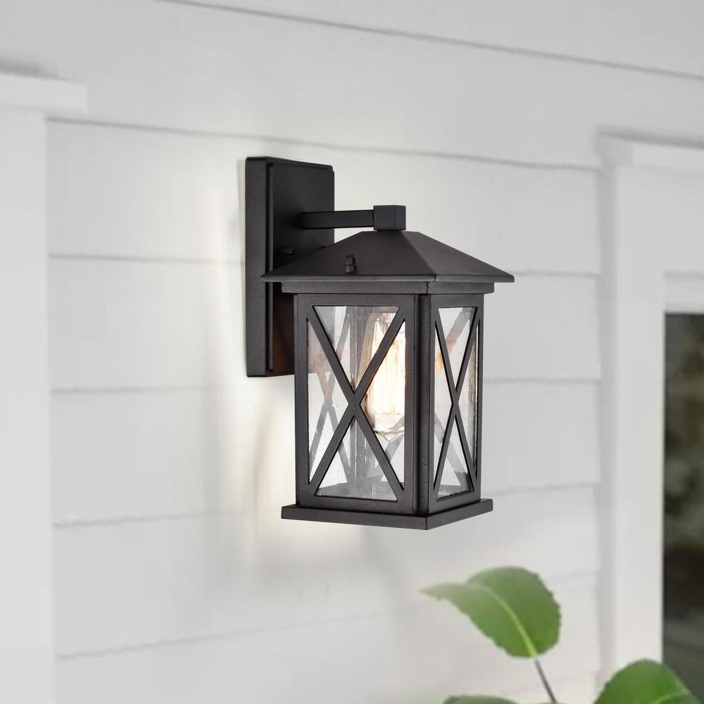 CHLOE Lighting VINCENT Transitional 1 Light Textured Black Outdoor Wall Sconce 12" Height. Picture 10