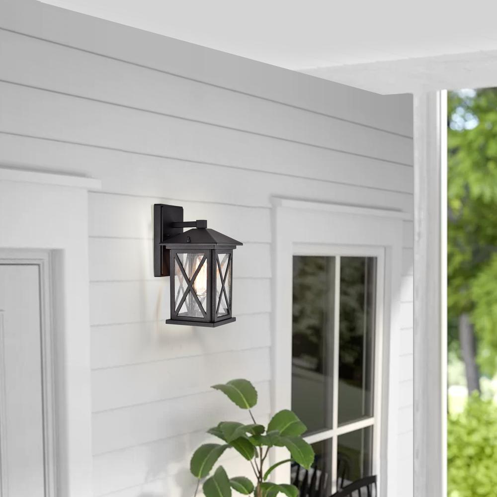 CHLOE Lighting VINCENT Transitional 1 Light Textured Black Outdoor Wall Sconce 12" Height. Picture 9
