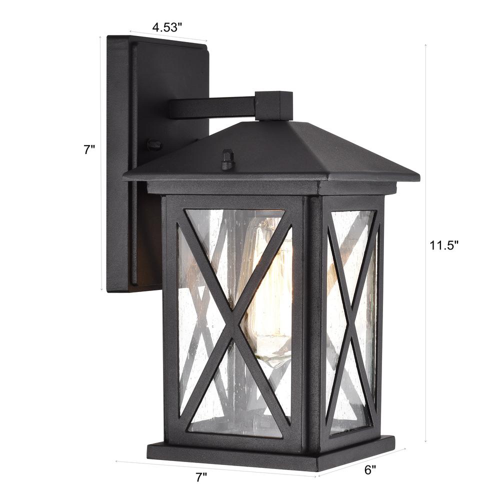 CHLOE Lighting VINCENT Transitional 1 Light Textured Black Outdoor Wall Sconce 12" Height. Picture 11