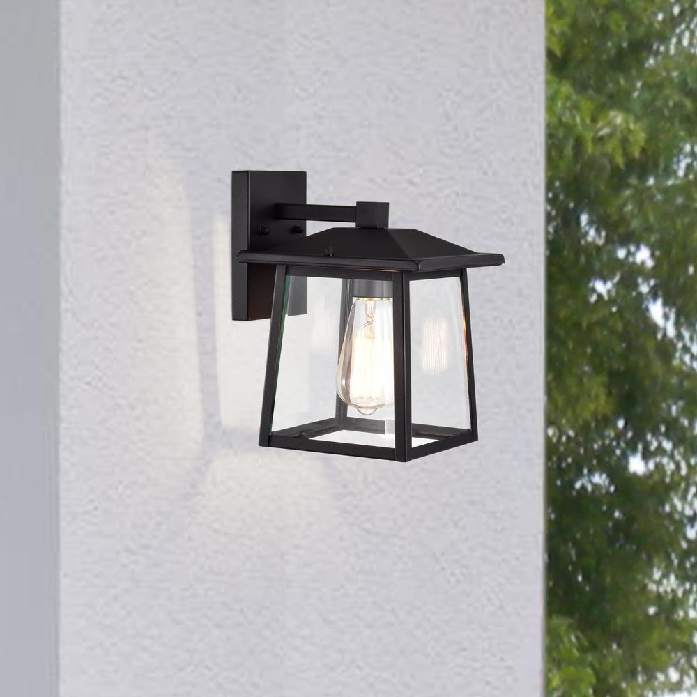 CHLOE Lighting ORLY Transitional 1 Light Textured Black Outdoor Wall Sconce 11" Height. Picture 8