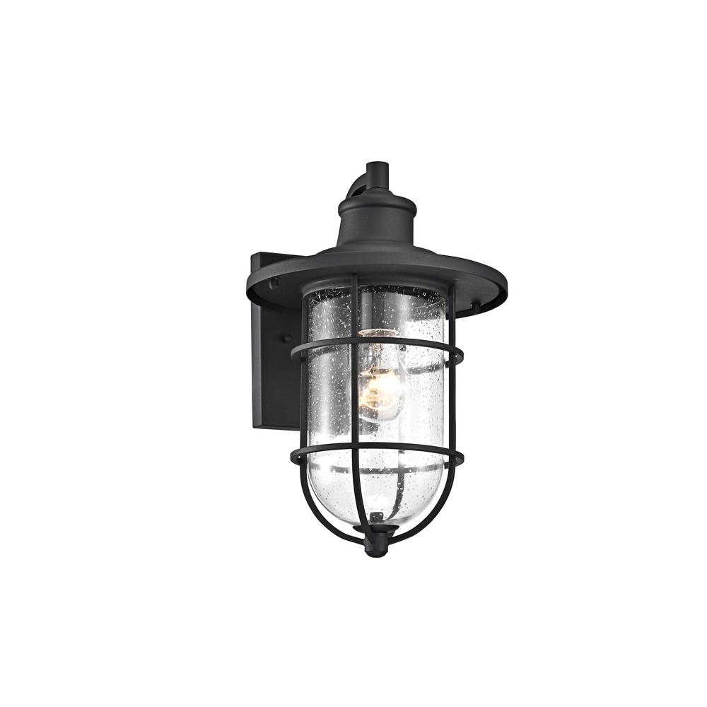 CHLOE Lighting MARKUS Transitional 1 Light Textured Black Outdoor Wall Sconce 14" Height. Picture 1