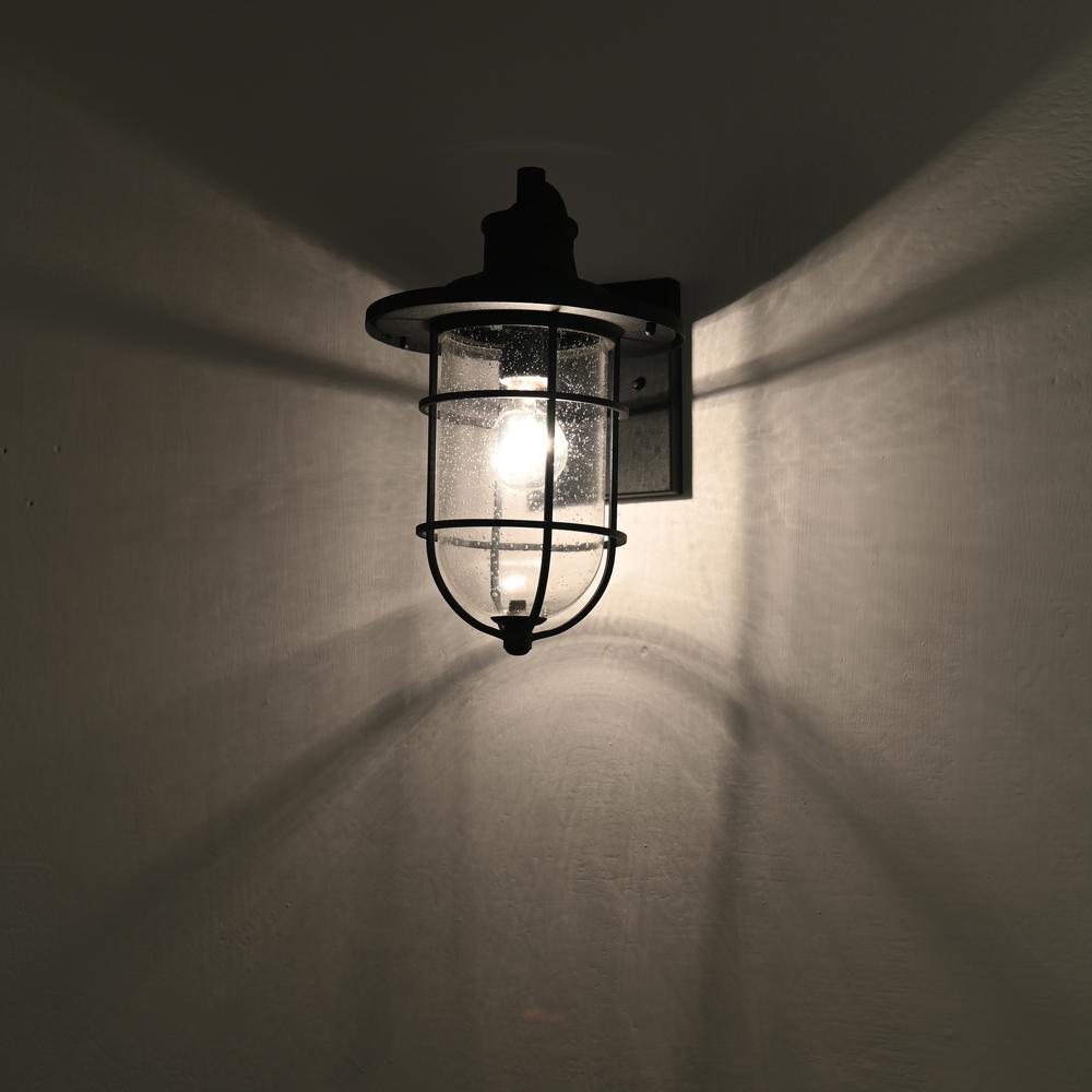 CHLOE Lighting MARKUS Transitional 1 Light Textured Black Outdoor Wall Sconce 14" Height. Picture 8