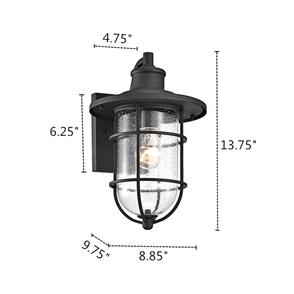 CHLOE Lighting MARKUS Transitional 1 Light Textured Black Outdoor Wall Sconce 14" Height. Picture 9