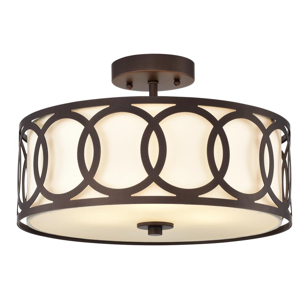 CHLOE Lighting BRONX Transitional 3 Light Oil Rubbed Bronze Semi-Flush Ceiling Fixture 15" Wide. Picture 6