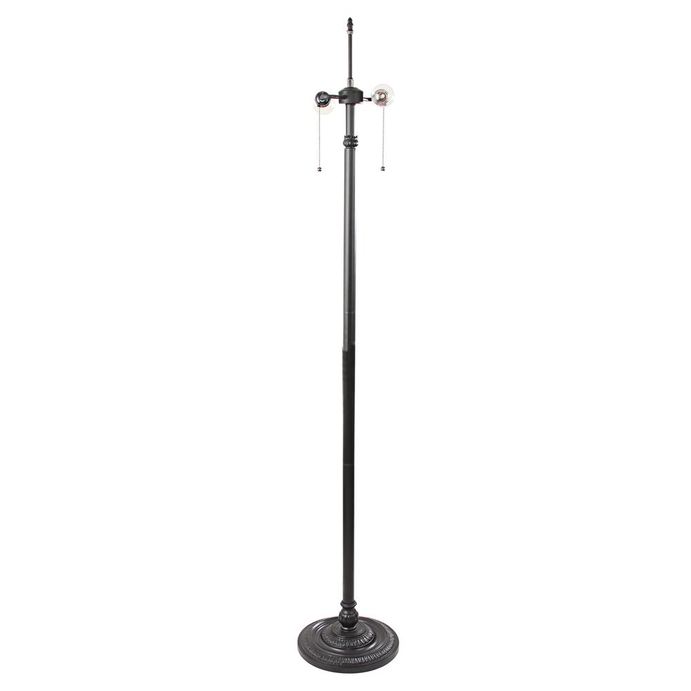 CHLOE Lighting BELLE Mission Tiffany-style Blackish Bronze 2 Light Floor Lamp 18" Wide. Picture 5