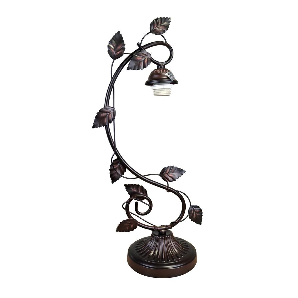 CHLOE Lighting ADIA Victorian Tiffany-Syle Dark Bronze 1 Light Accent Table Lamp 8" Wide. Picture 4