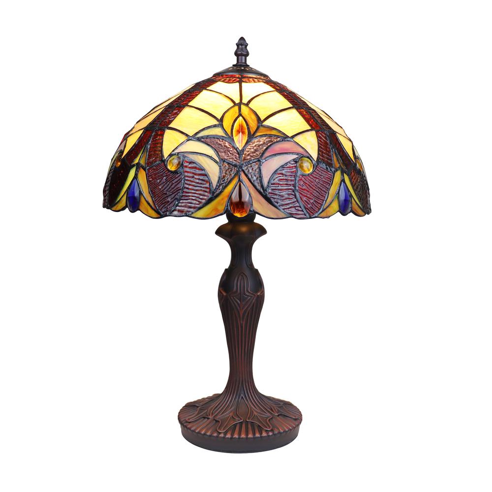 CHLOE Lighting ADIA Tiffany-Style Dark Bronze 1-Light Victorian Accent Table Lamp 12" Shade. Picture 1