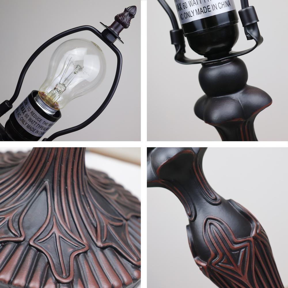 CHLOE Lighting ADIA Tiffany-Style Dark Bronze 1-Light Victorian Accent Table Lamp 12" Shade. Picture 4