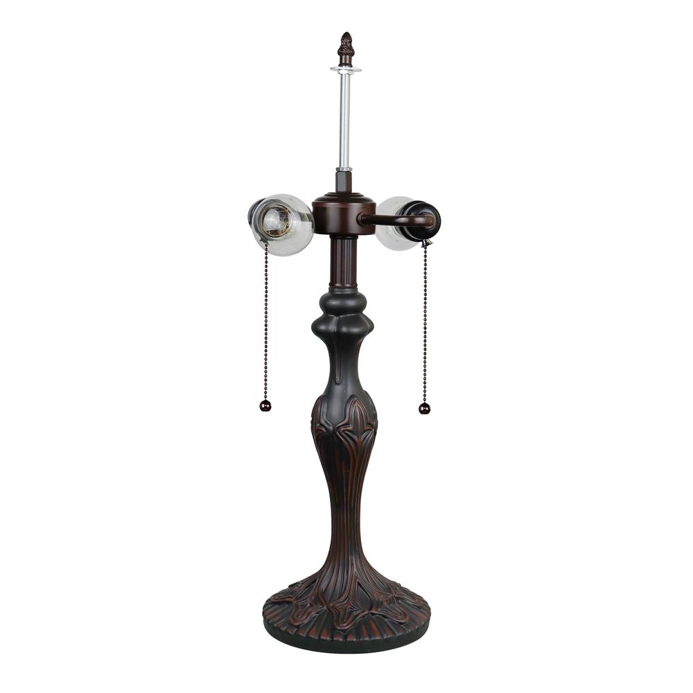 CHLOE Lighting ADIA Victorian Tiffany-Syle Dark Bronze 2 Light Table Lamp 16" Wide. Picture 3