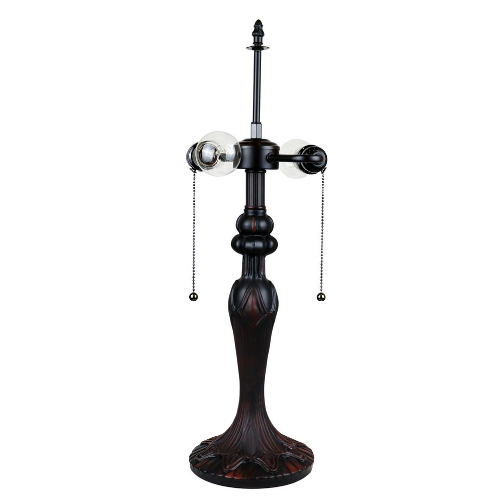 CHLOE Lighting ADIA Victorian Tiffany-Style Dark Bronze 2 Light Table Lamp 18" Wide. Picture 3