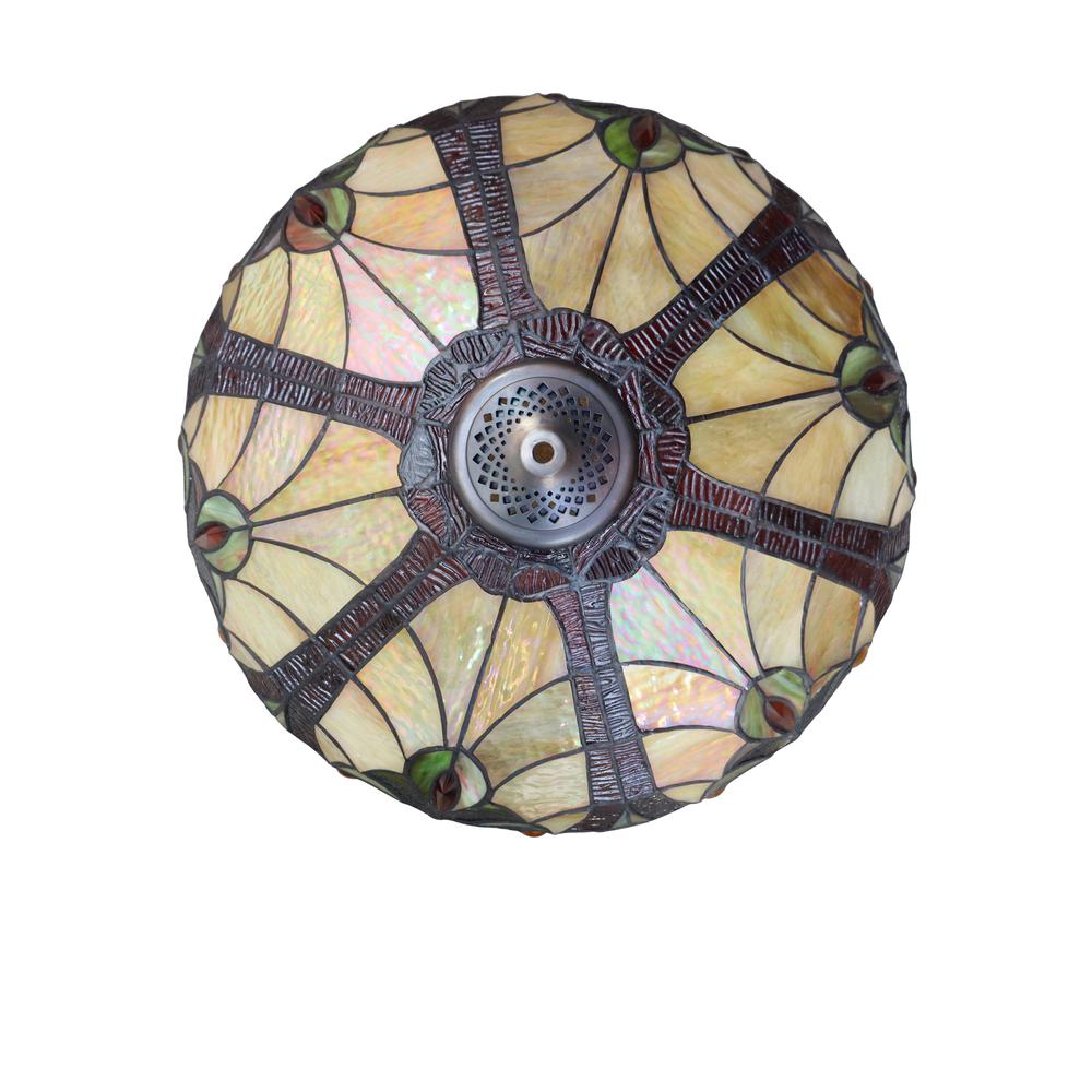 CHLOE Lighting ADIA Victorian-Style Dark Bronze 2 Light Inverted Ceiling Pendant 18" Wide. Picture 3