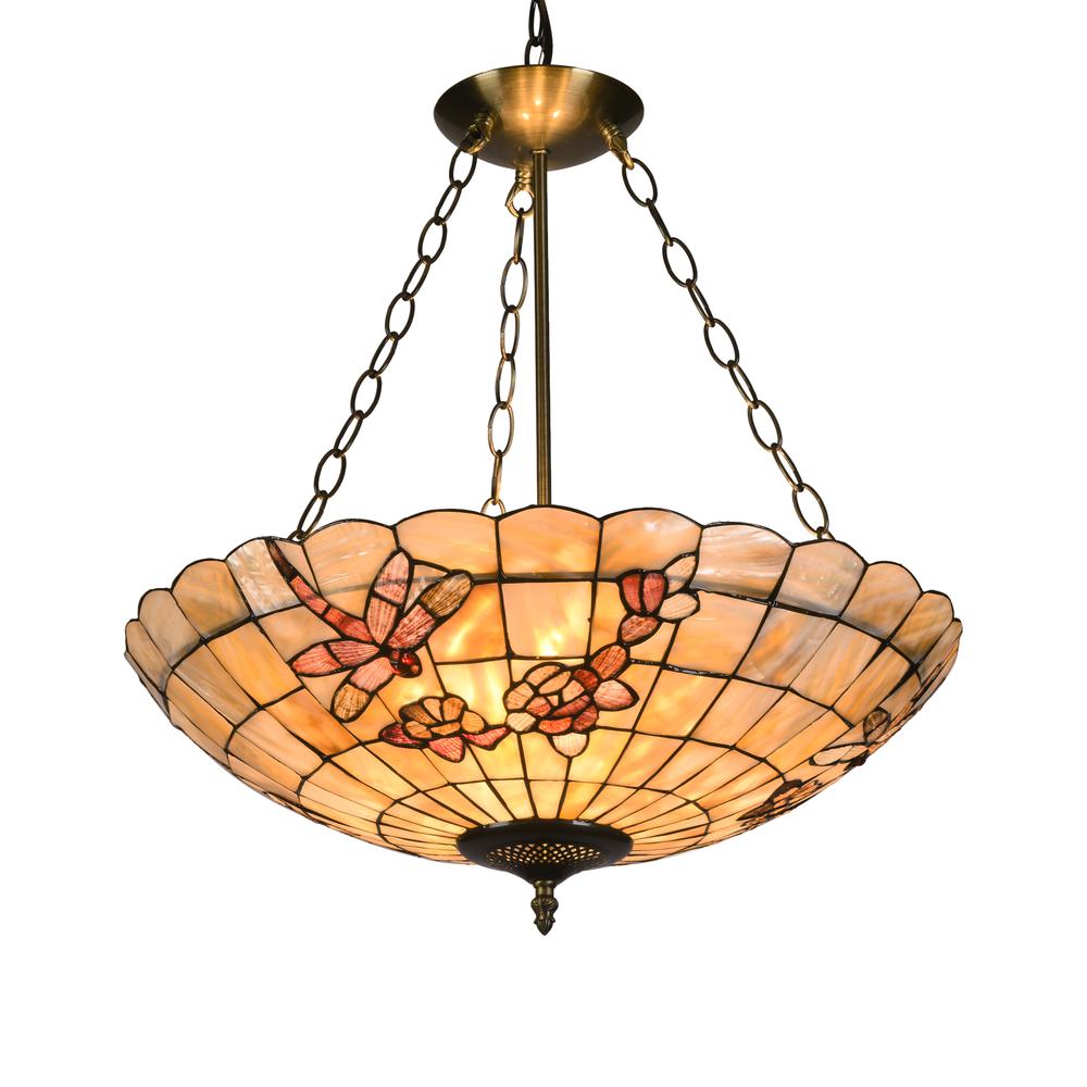 NIXIE Mosaic 3 Light Inverted Ceiling Pendant 20" Shade. Picture 5