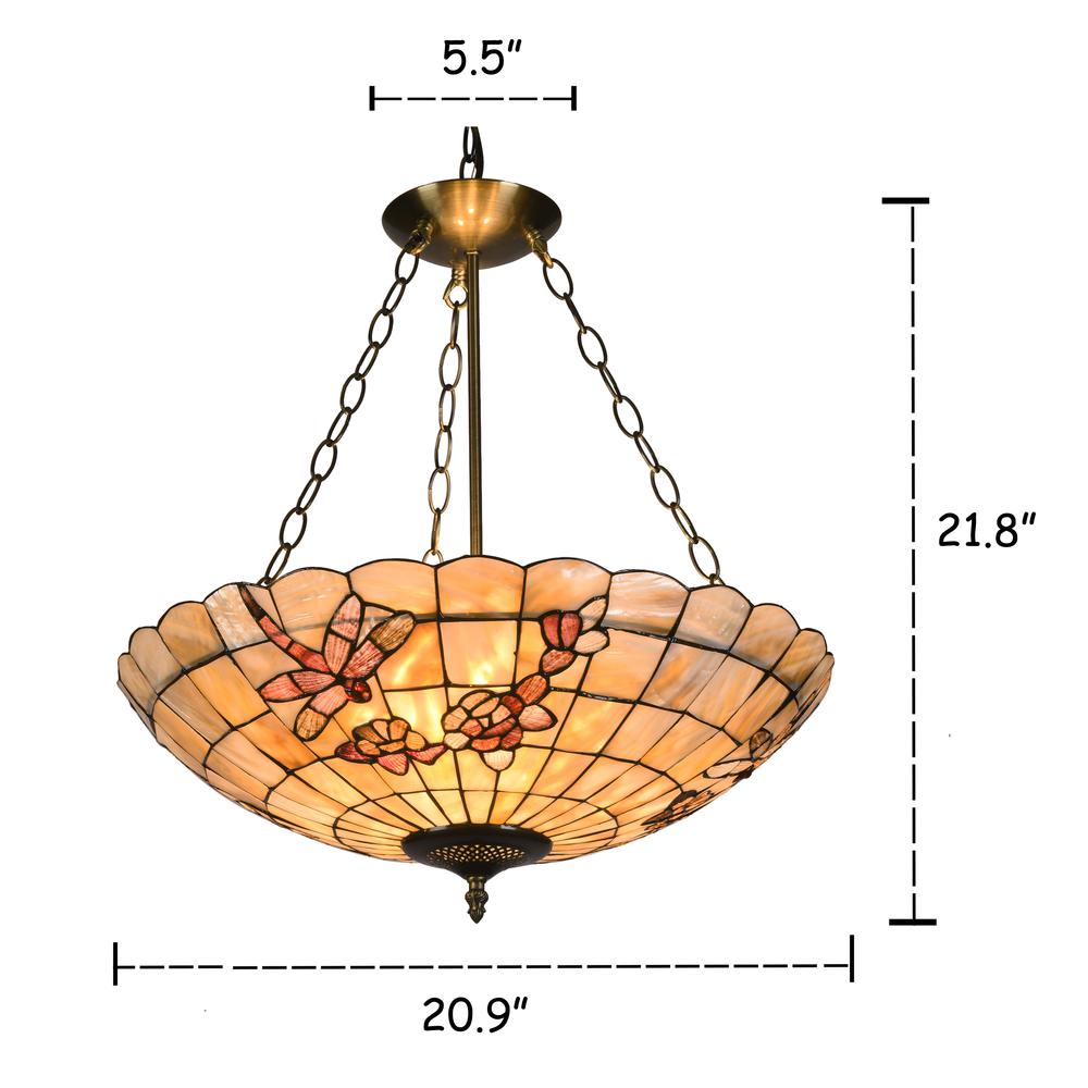 NIXIE Mosaic 3 Light Inverted Ceiling Pendant 20" Shade. Picture 1