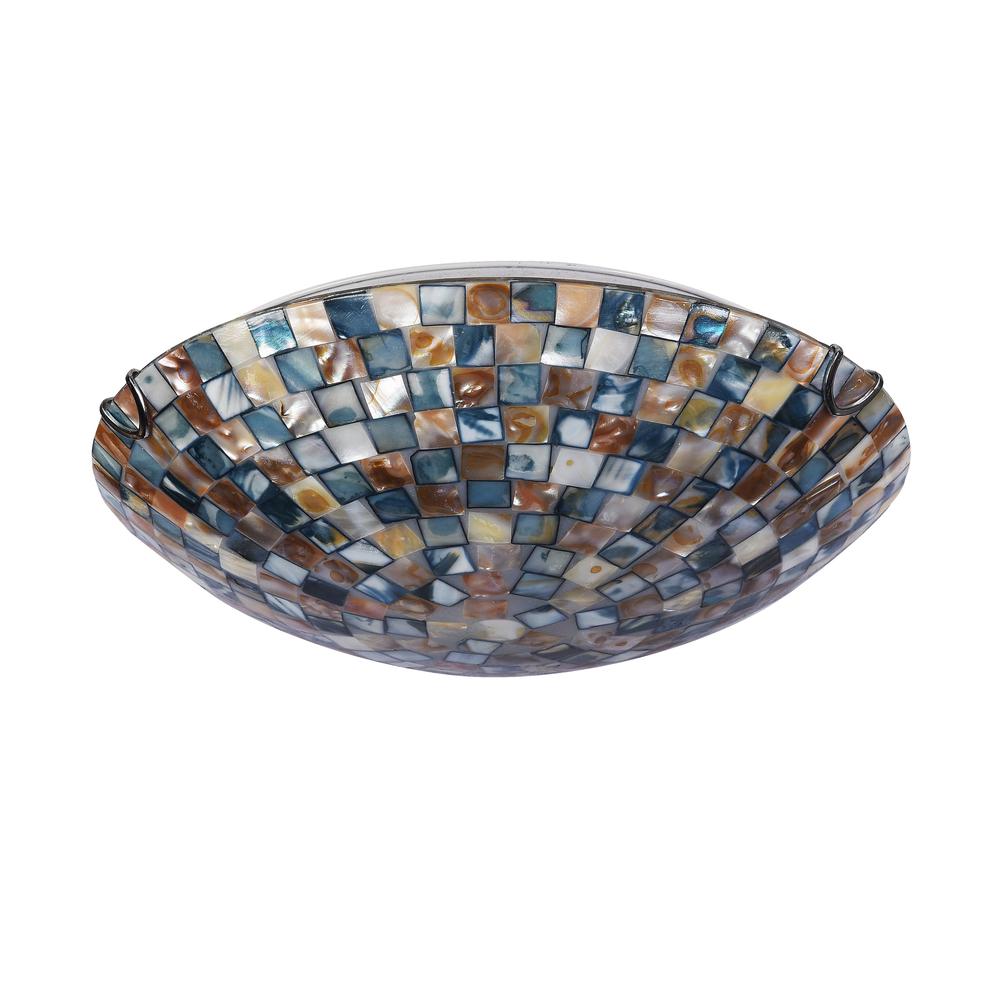 SHELLEY Mosaic 2 Light Flushmount Ceiling Fixture 12" Shade. Picture 2