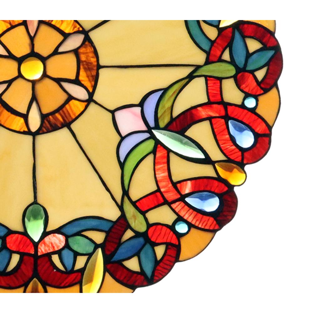 CHLOE Lighting ADALEE Tiffany-style Victorian Stained Glass Window Panel 20" Height. Picture 3