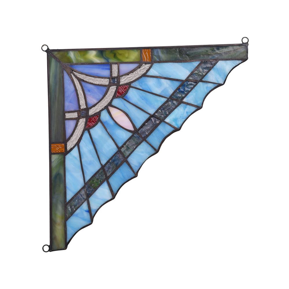 OBSIDIAN Mission Tiffany-glass Window Panel 10" Wide. Picture 3