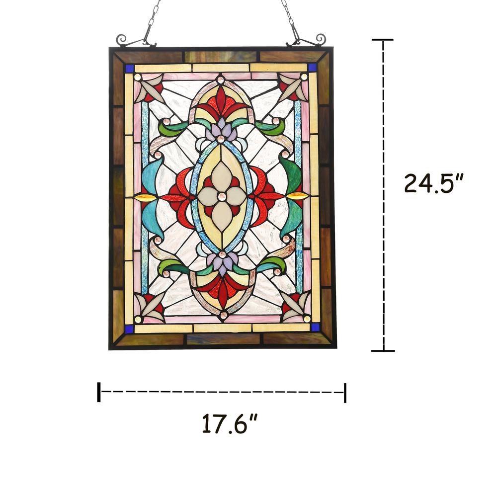 CHLOE Lighting AYLEE Tiffany-style Victorian Design Window Panel 18" x 25". Picture 4