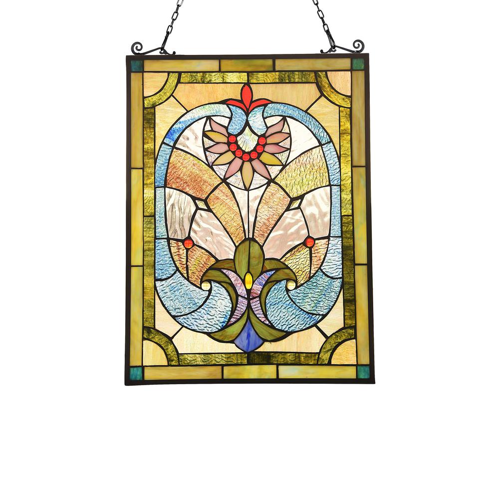 LAILA Victorian Tiffany-glass Window Panel 24" Tall. Picture 3