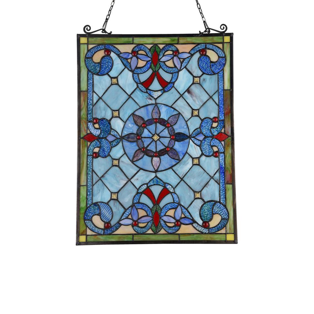CHLOE Lighting ANELISA Tiffany-style Victorian Design Window Panel 18" x 25". Picture 2