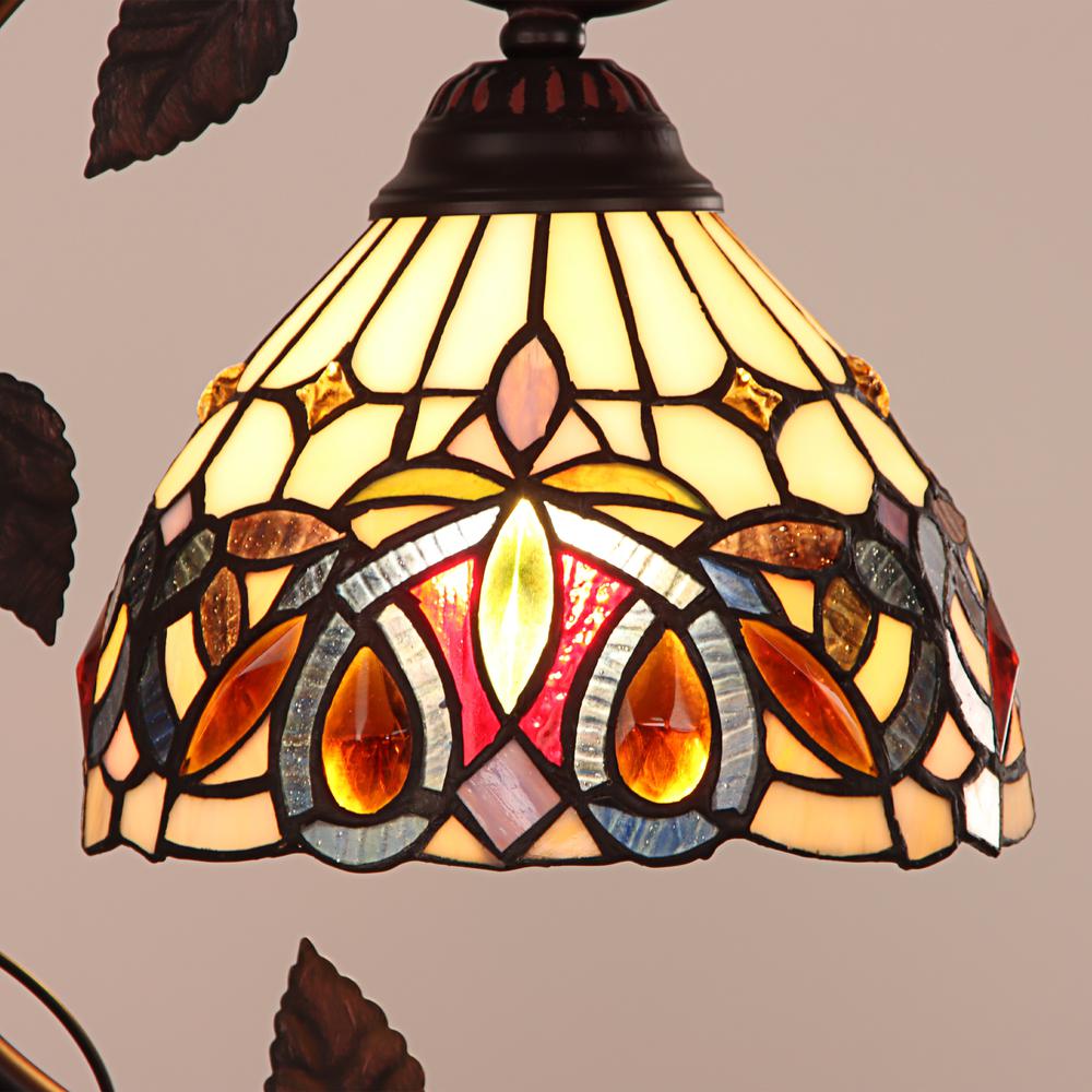 CHLOE Lighting SERENITY Victorian Tiffany-style Dark Bronze 1 Light Table Lamp 8" Wide. Picture 3