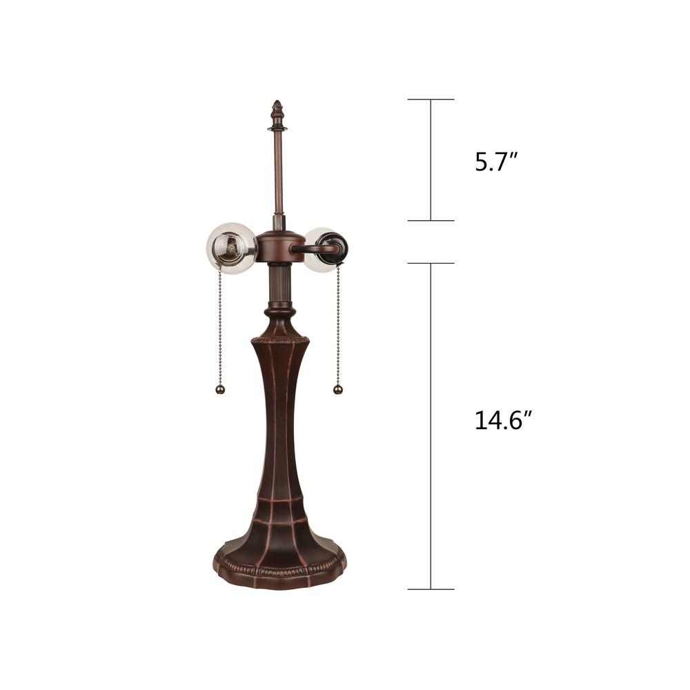 CLAIRE Victorian-Style 2-Light Dark Bronze Finish Table Lamp 16" Wide. Picture 7