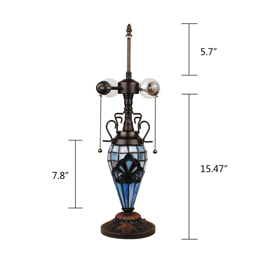 CHLOE Lighting GRENVILLE Victorian-Style Dark Bronze 3 Light Double Lit Table Lamp 16" Wide. Picture 6