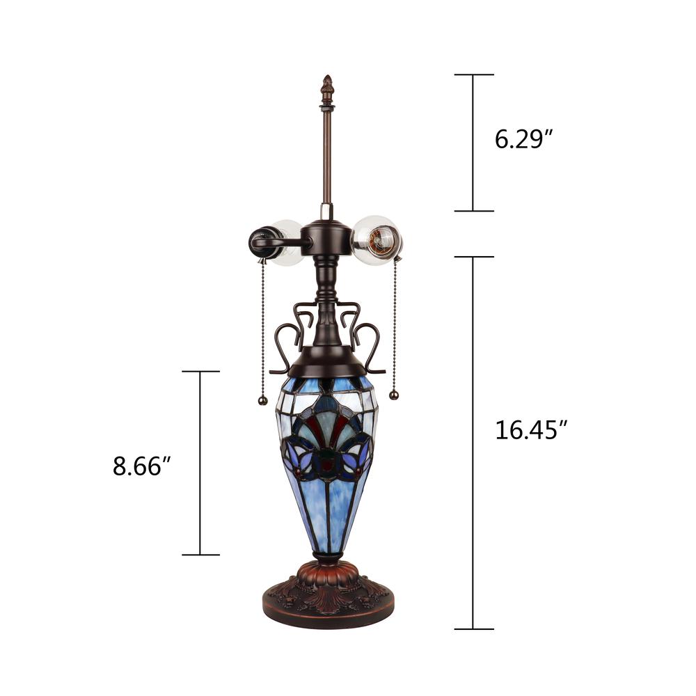 CHLOE Lighting GRENVILLE Victorian-Style Dark Bronze 3 Light Double Lit Table Lamp 18" Wide. Picture 7