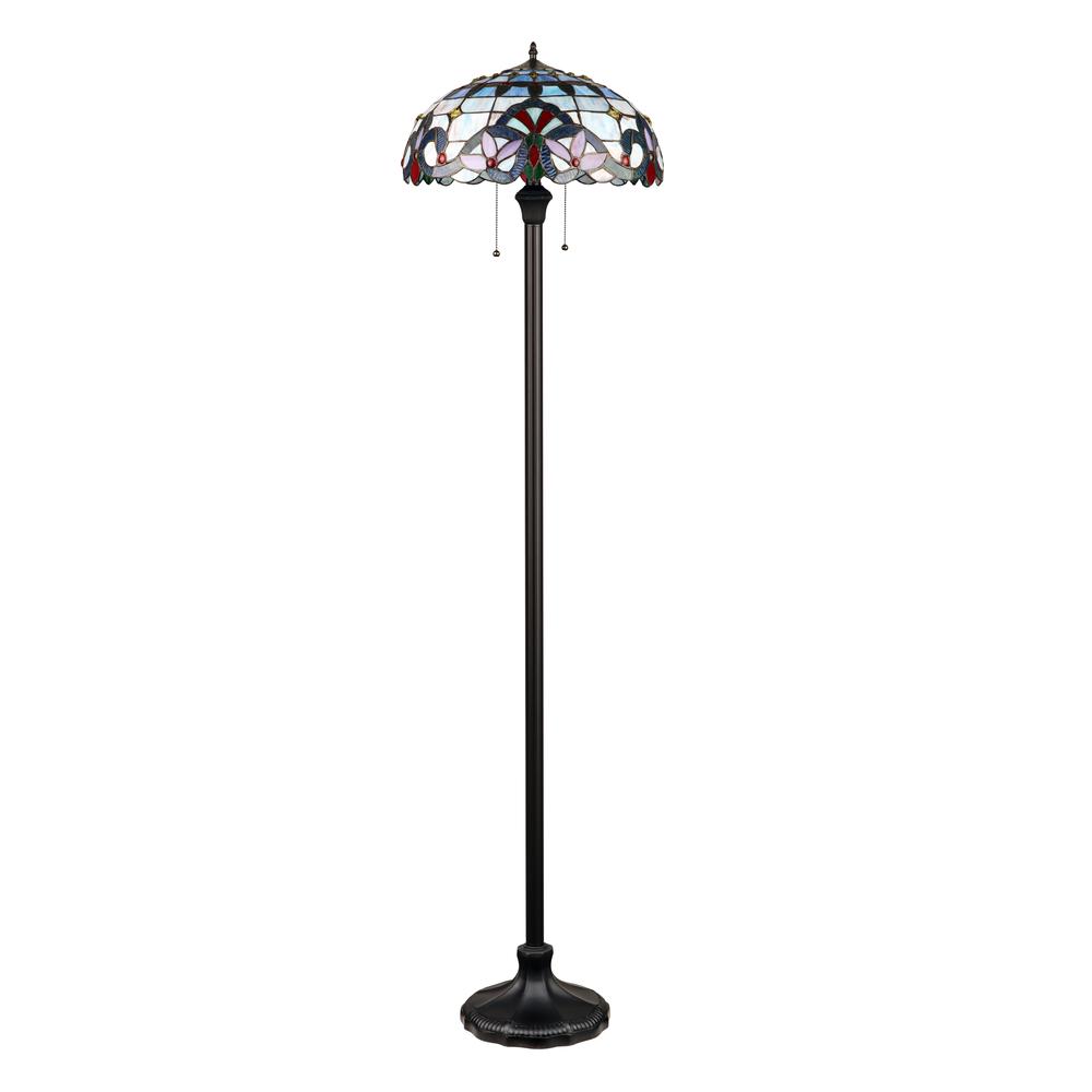 CHLOE Lighting GRENVILLE Victorian-Style Dark Bronze 2 Light Floor Lamp 18" Wide. Picture 2