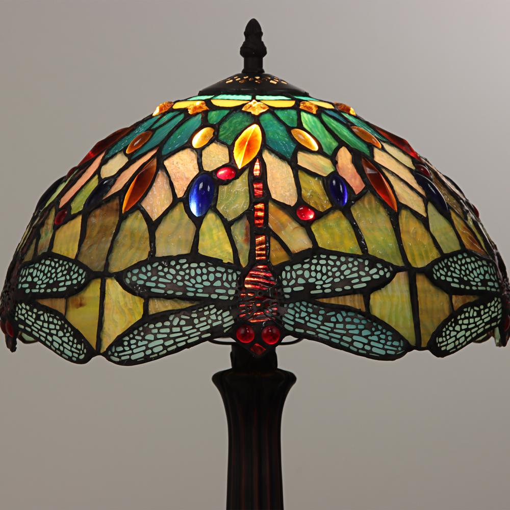 CHLOE Lighting EMPRESS Tiffany - style Dark Bronze 1 Light Table Lamp 12" Shade. Picture 3