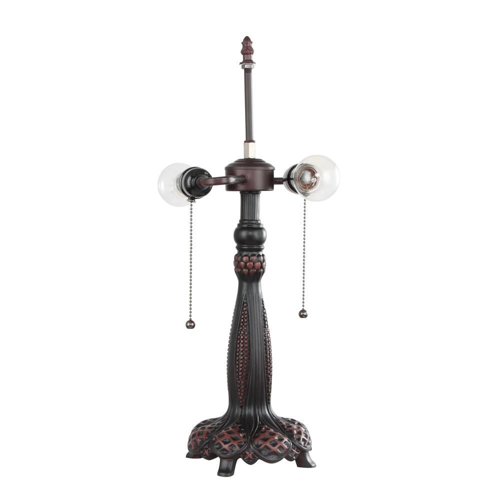 CHLOE Lighting EMPRESS Dragonfly Tiffany-style Dark Bronze 2 Light Table Lamp 16" Wide. Picture 4