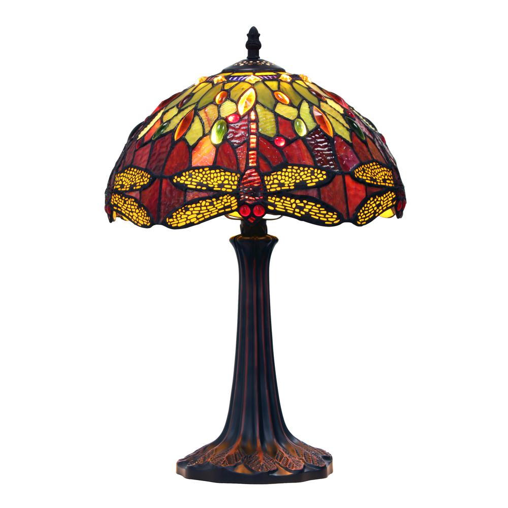 CHLOE Lighting EMPRESS Tiffany-style Dark Bronze 1 Light Table Lamp 12" Shade. Picture 1