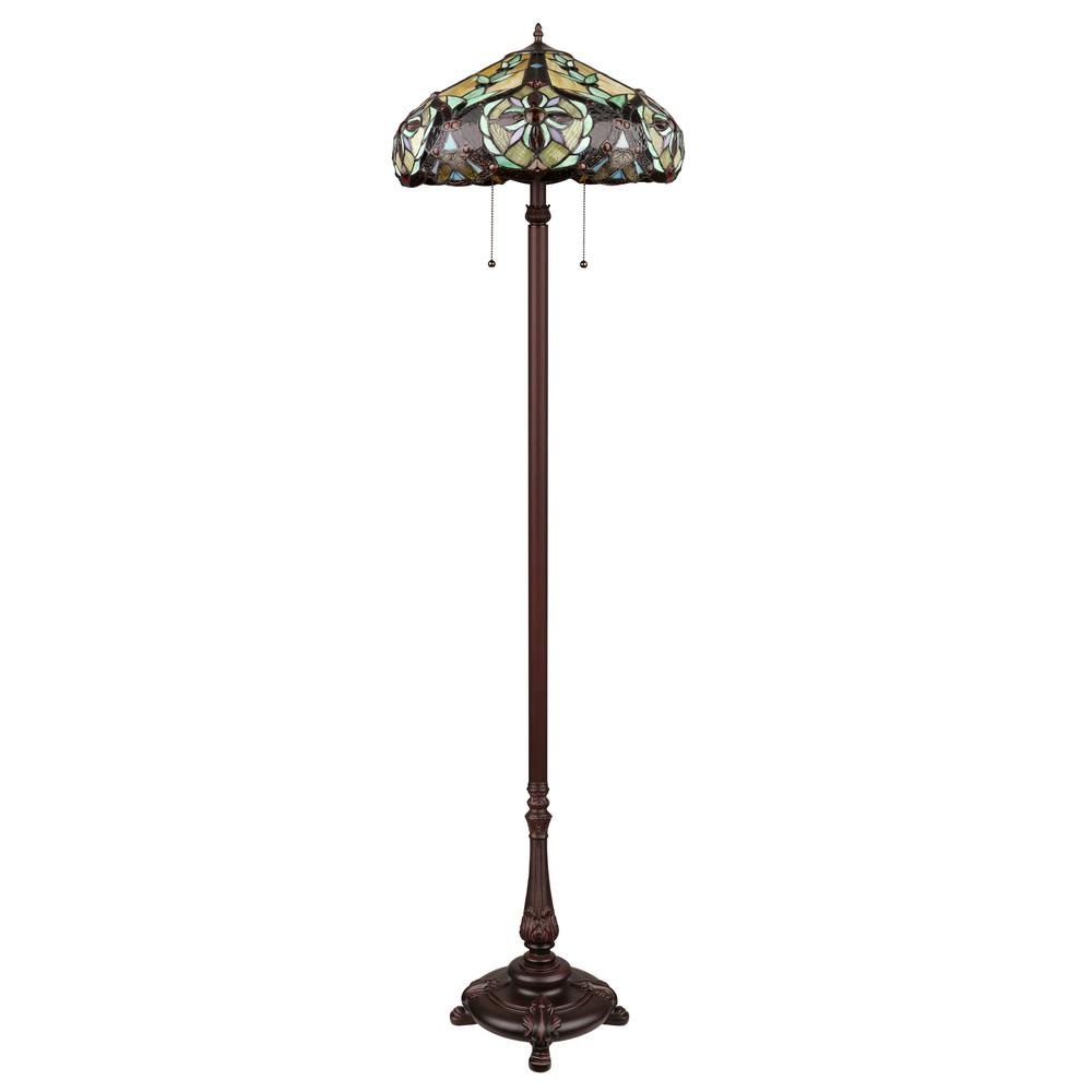 CORA Victorian-Style 2-Light Dark Bronze Finish Floor Lamp 18" Wide. Picture 2