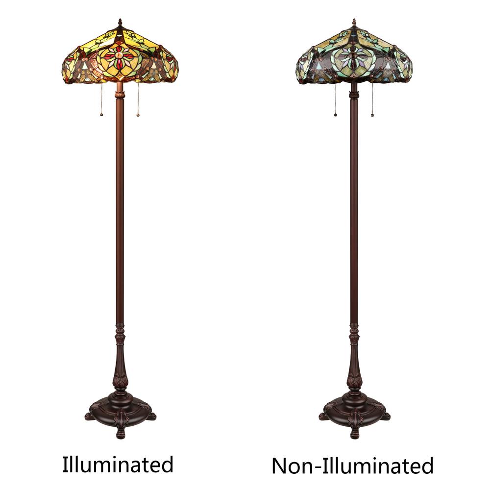 CORA Victorian-Style 2-Light Dark Bronze Finish Floor Lamp 18" Wide. Picture 5