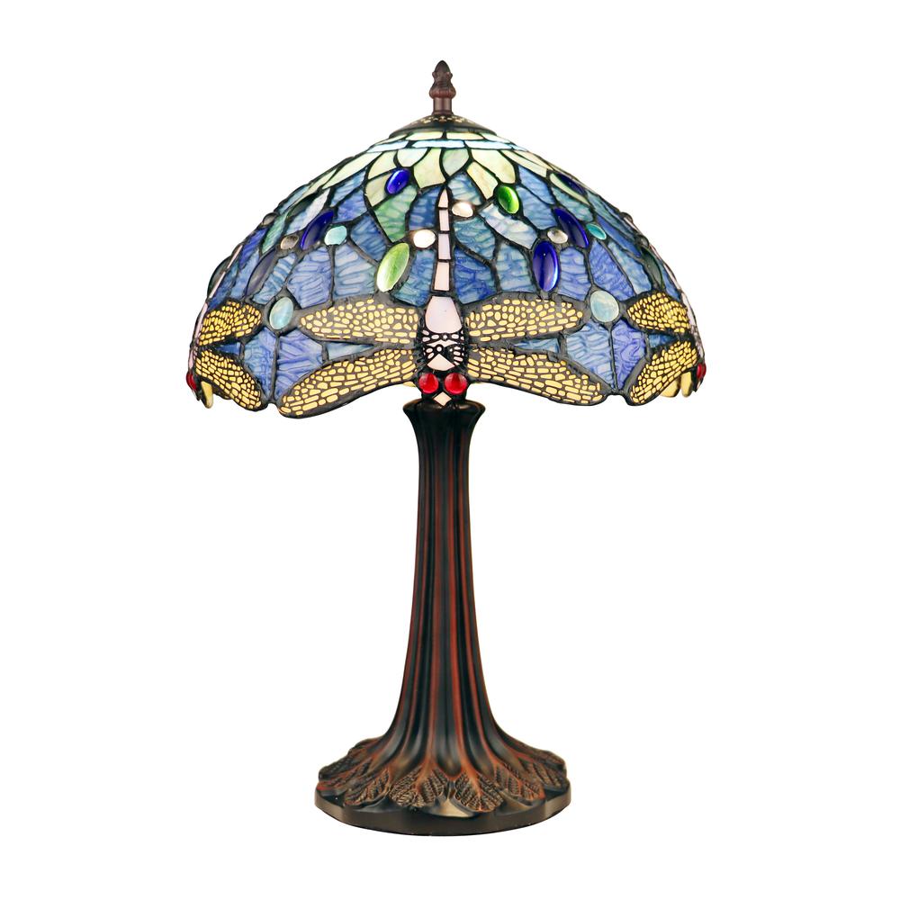 CHLOE Lighting SUNNIVA Dragonfly-Style Dark Bronze 1 Light Table Lamp 12" Wide. Picture 1