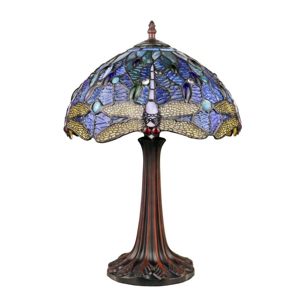CHLOE Lighting SUNNIVA Dragonfly-Style Dark Bronze 1 Light Table Lamp 12" Wide. Picture 2