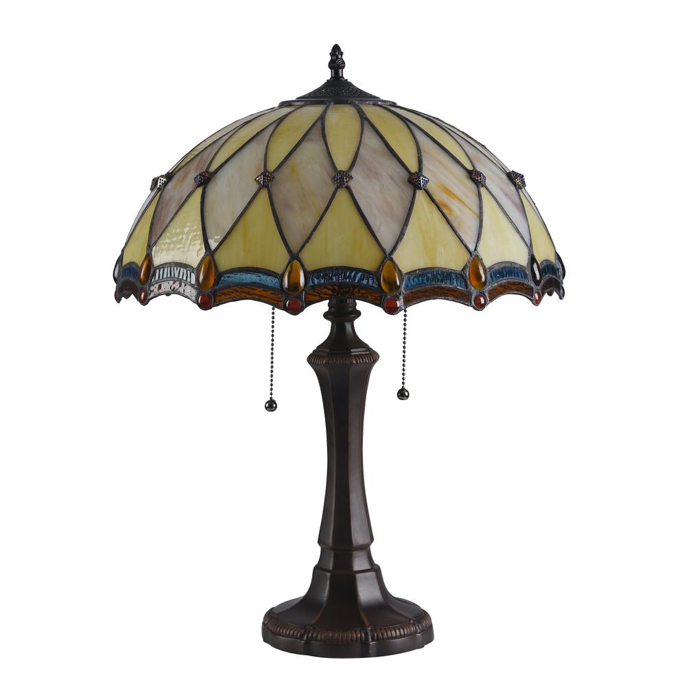 JOSEPHINE Tiffany-style 2 Light Victorian Table Lamp 16" Shade. Picture 3