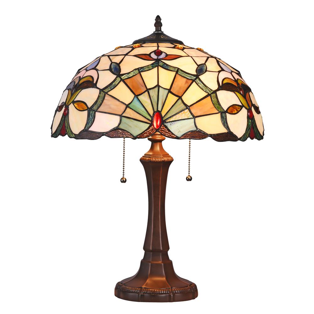 ADDIE Tiffany-style 2 Light VictorianTable Lamp 16" Shade. Picture 1
