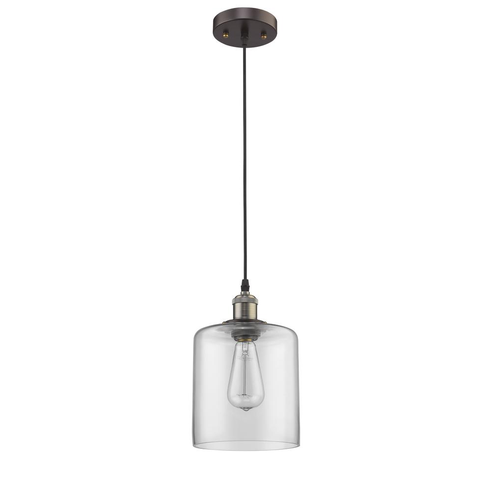 OWEN Industrial-style 1 Light Rubbed Bronze Ceiling Mini Pendant 7" Shade. Picture 1