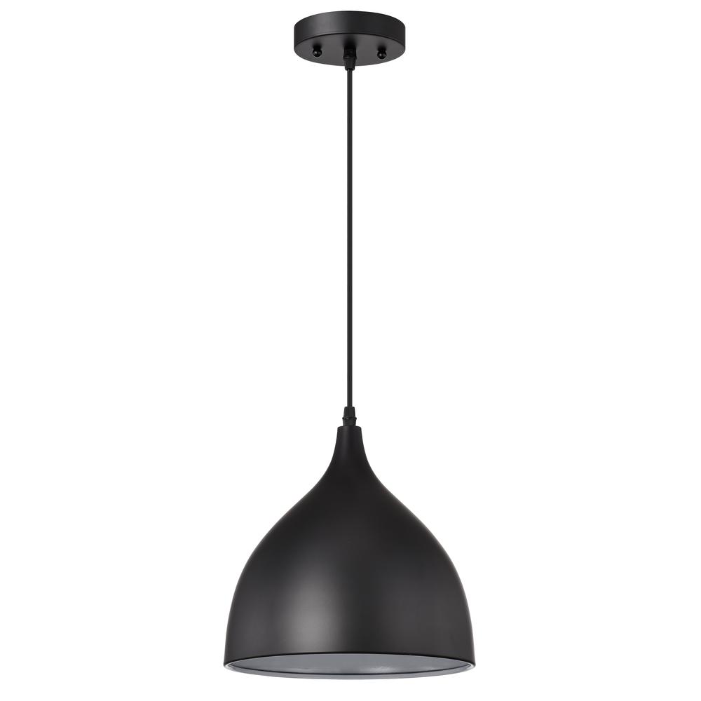 CHLOE Lighting WALTER Industrial 1 Light Textured Black Mini Pendant Ceiling Fixture 10" Wide. Picture 3