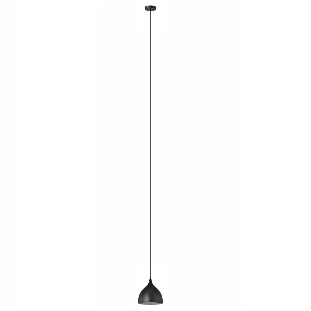 CHLOE Lighting WALTER Industrial 1 Light Textured Black Mini Pendant Ceiling Fixture 10" Wide. Picture 1