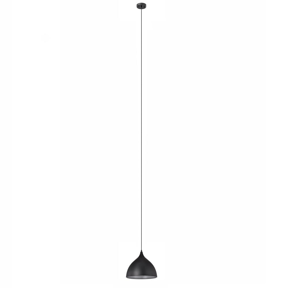 CHLOE Lighting WALTER Industrial 1 Light Textured Black Mini Pendant Ceiling Fixture 14" Wide. Picture 1