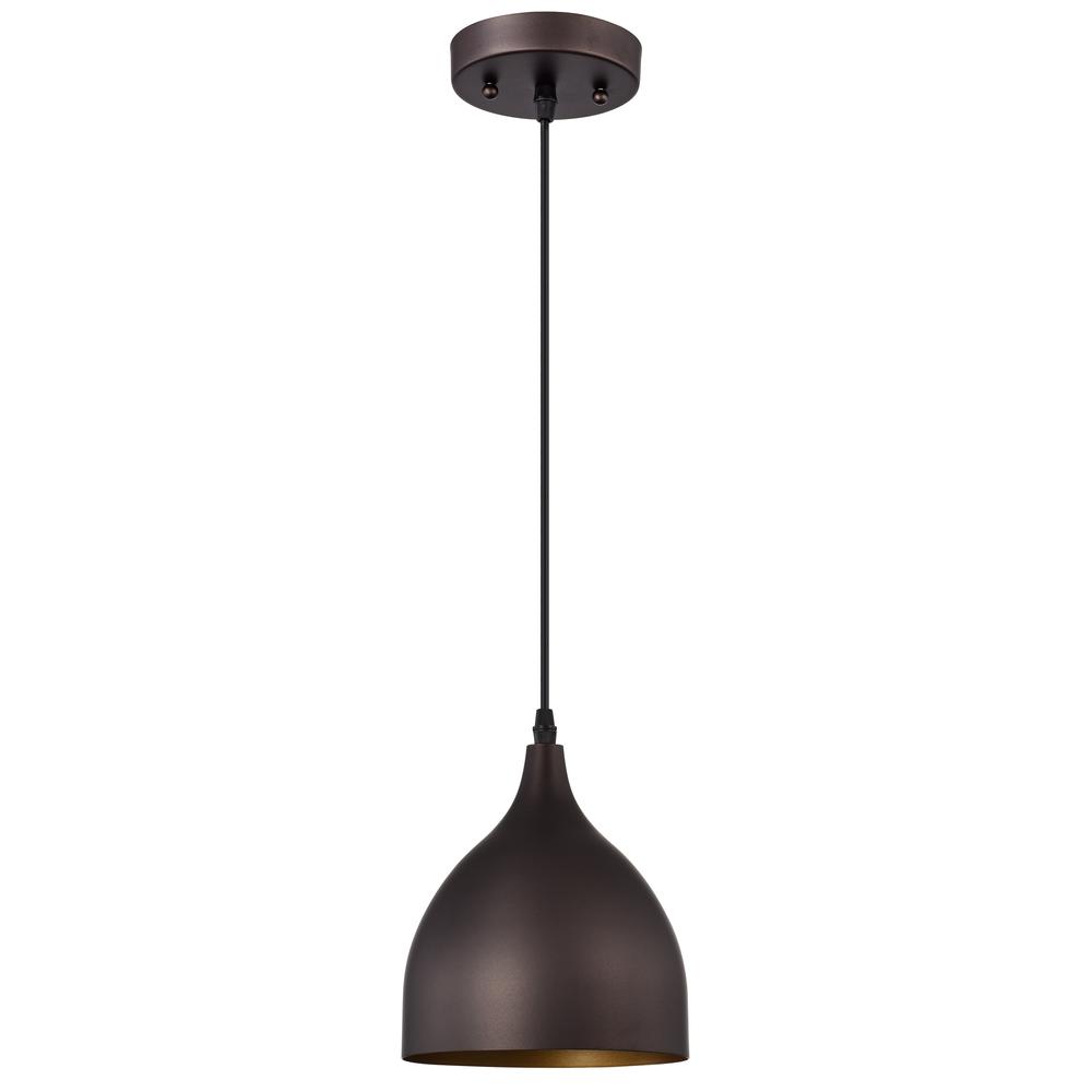 CHLOE Lighting WALTER Industrial 1 Light Oil Rubbed Bronze Mini Pendant Ceiling Fixture 7" Wide. Picture 3