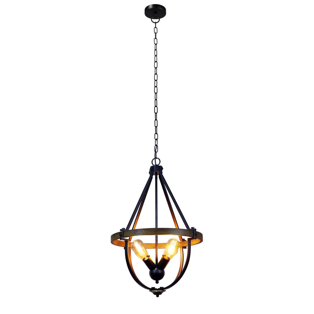 CHLOE Lighting Farmhouse-Style Two-Toned 4 Light Pendant 20" Wide. Picture 1